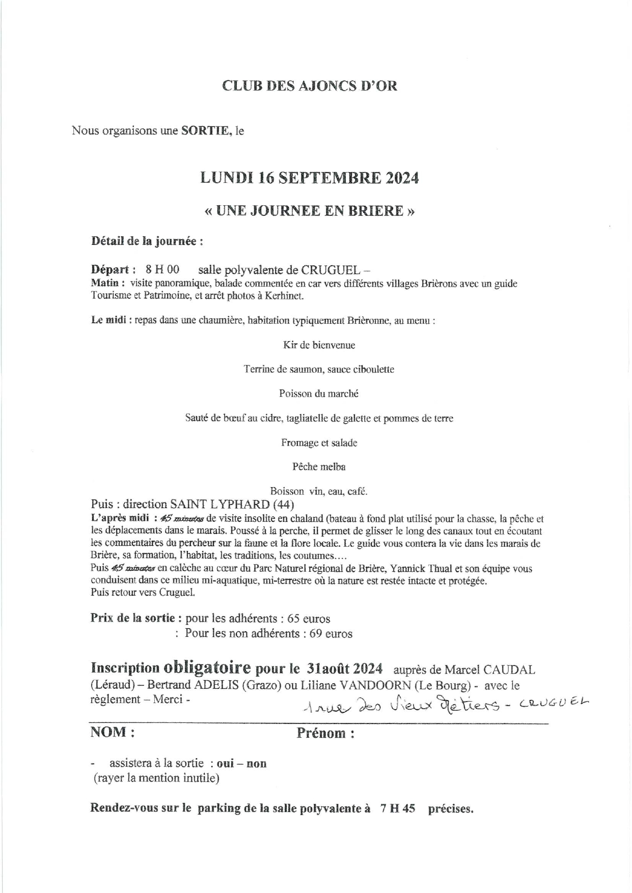 Sortie des ajoncs d'or 